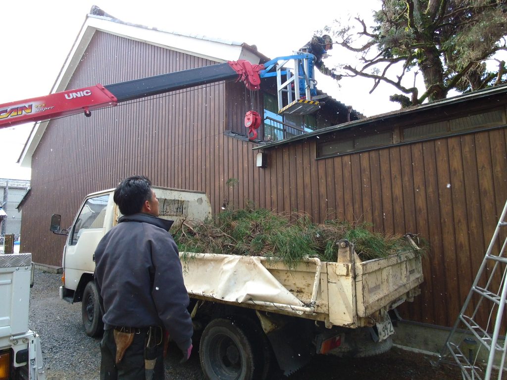 「伐採伐根工事のお手伝い 5日目」 ー揖斐川庭石センターblogー 3 ゴンドラ