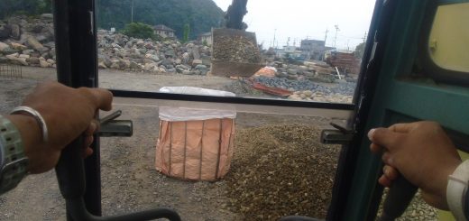 天然川砂利のお買い上げと塀の補強工事の打ち合わせ   ー揖斐川庭石センターblogー