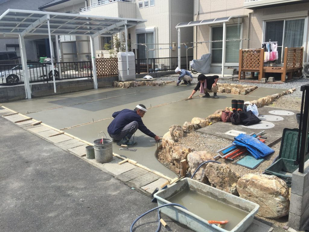 土間コンクリート打設