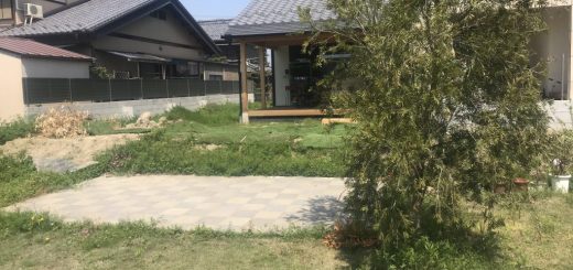 岐南町 古民家再生の庭 砂利敷き・石積み・造園工事 part1