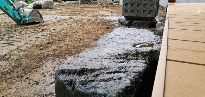 岐南町 古民家再生の庭 砂利敷き・石積み・造園工事 part3