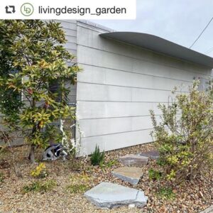 鉄平石のアプローチでの飛び石