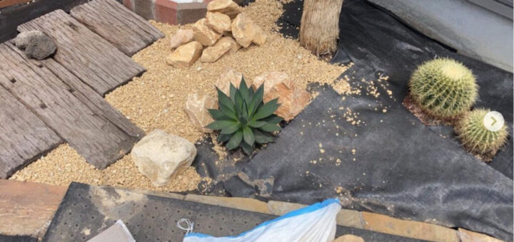 マーブルブラウンロック、サビ砂利、ブラウンロックの施工例