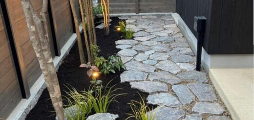 ボーダーストーンの石張り