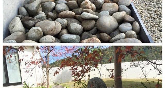 天然ごろた石の敷き詰め