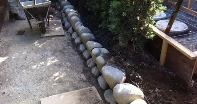 玉石の土留め