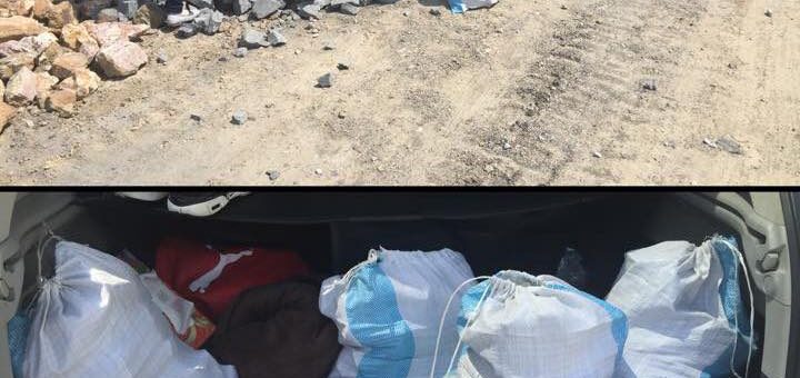 兵庫県からご夫婦で揖斐青黒割栗石を買い来られました