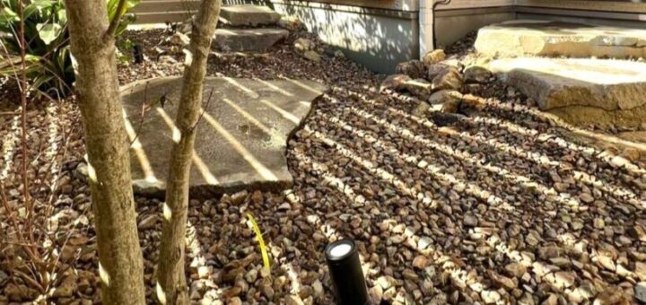 園三さんに、岐阜砂利20-30mm ・鉄平石大判を使っていただきました