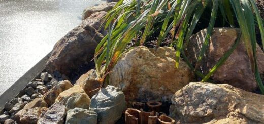 岐阜石割栗石50ー200mmを使った庭