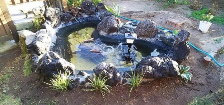 DIYで池作り　鹿児島の一般のお客さん