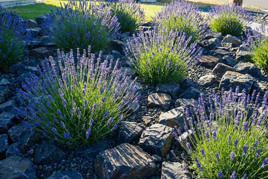 A dynamic dry garden featuring a vibrant display o 1765449443303