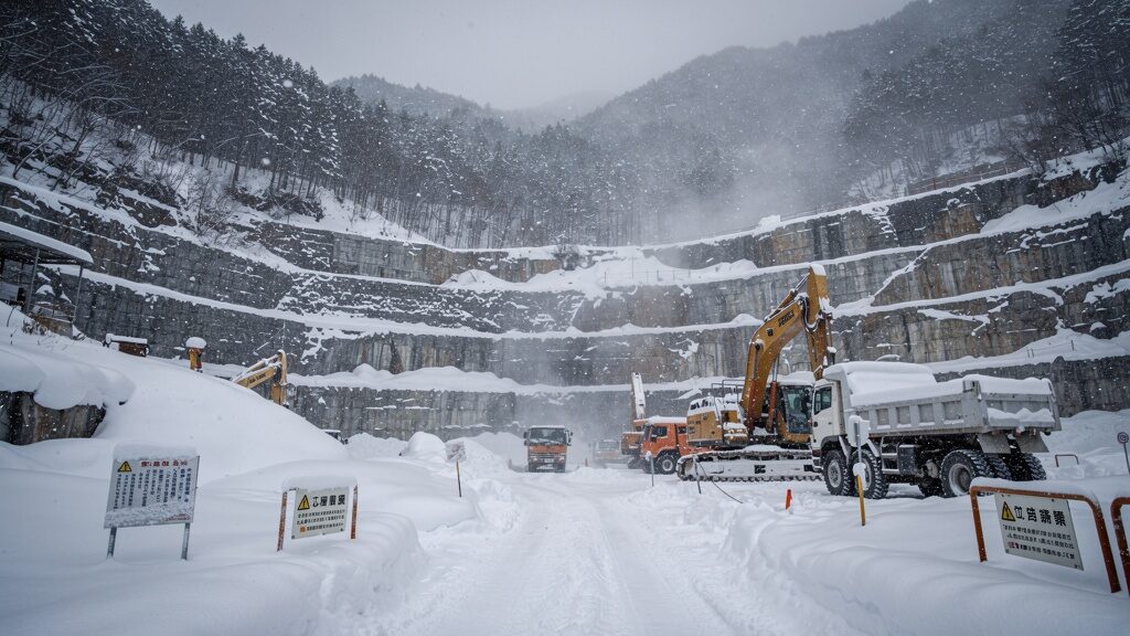 工場・倉庫・新社屋・店舗の外構に砂利・割栗石を使うとき、積算担当者が最初に確認すべき5つのこと 5 冬場の採石場