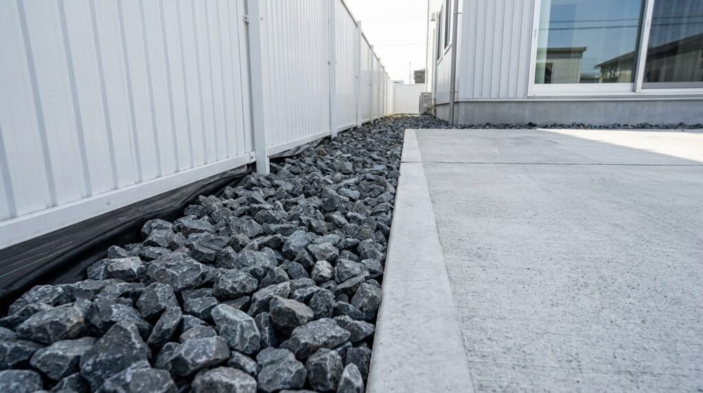 工場・倉庫外構の舗装比較|砂利・割栗石 vs コンクリート コスト・耐久性・メンテを徹底解説 8 割栗石敷き